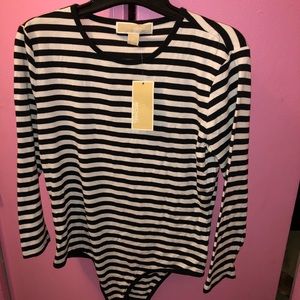 Micheal Kors Striped Bodysuit